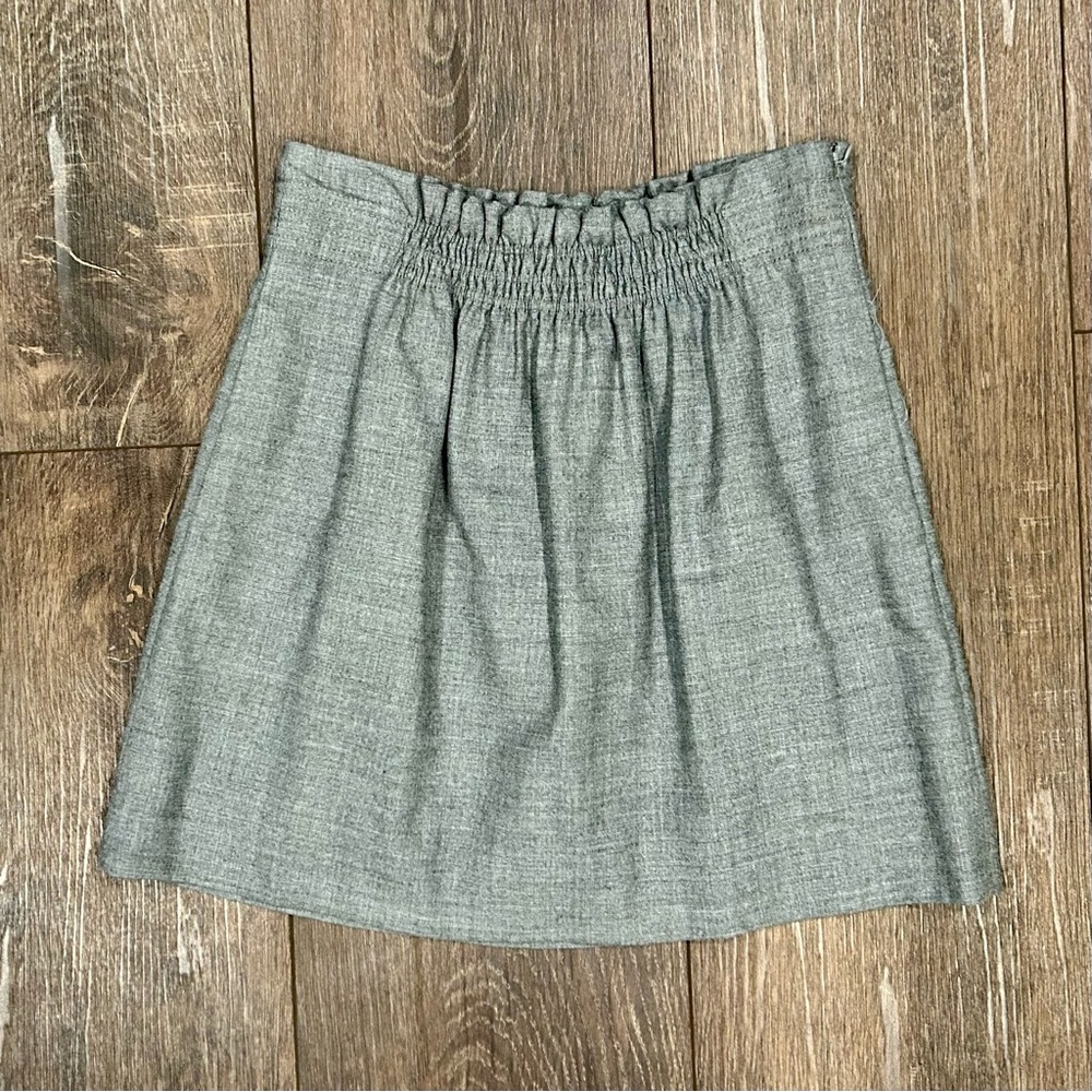 🦋 J. Crew Factory a-line skirt, wool blend, gray, size 6